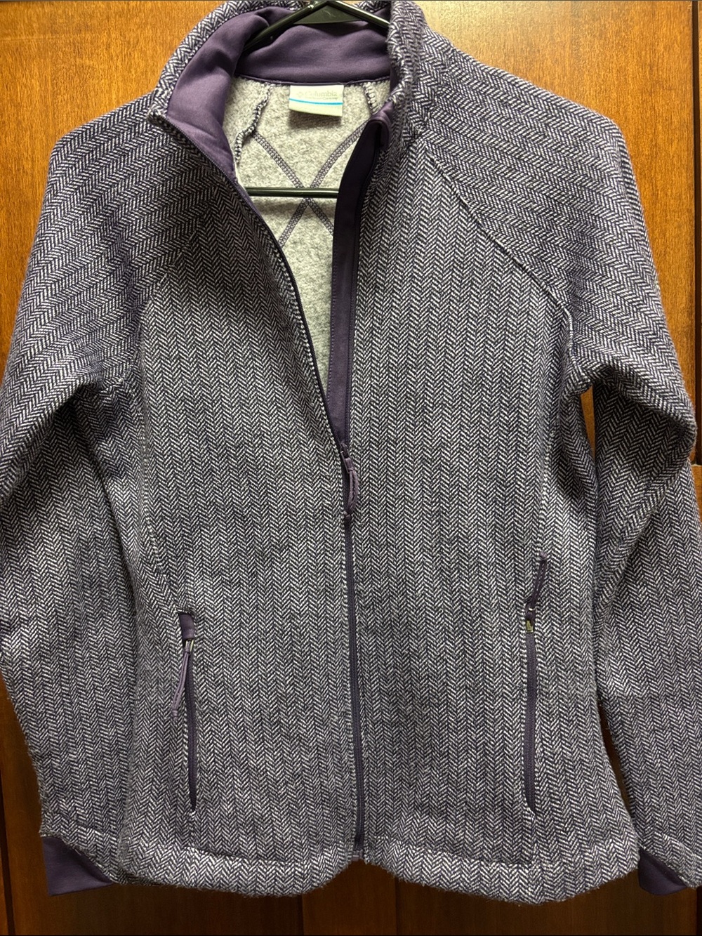 Columbia Purple Herringbone Full-Zip Utility Jacket